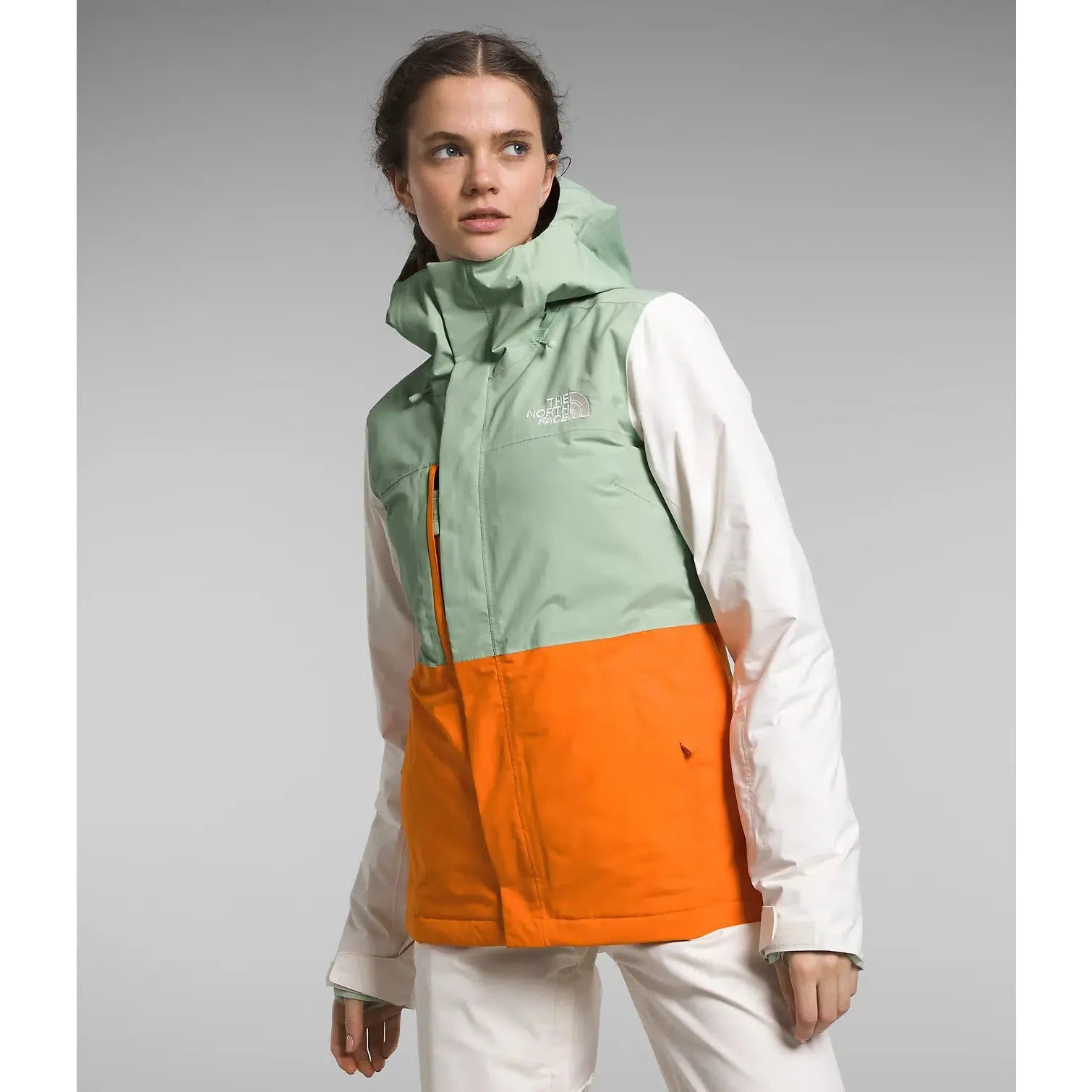 Womens orange north face jacket hot sale