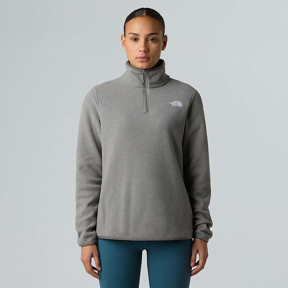 The North Face Women's Glacier Fleece 1/4 Zip Jacket-TNF Mid Grey Heather-Killington Sports