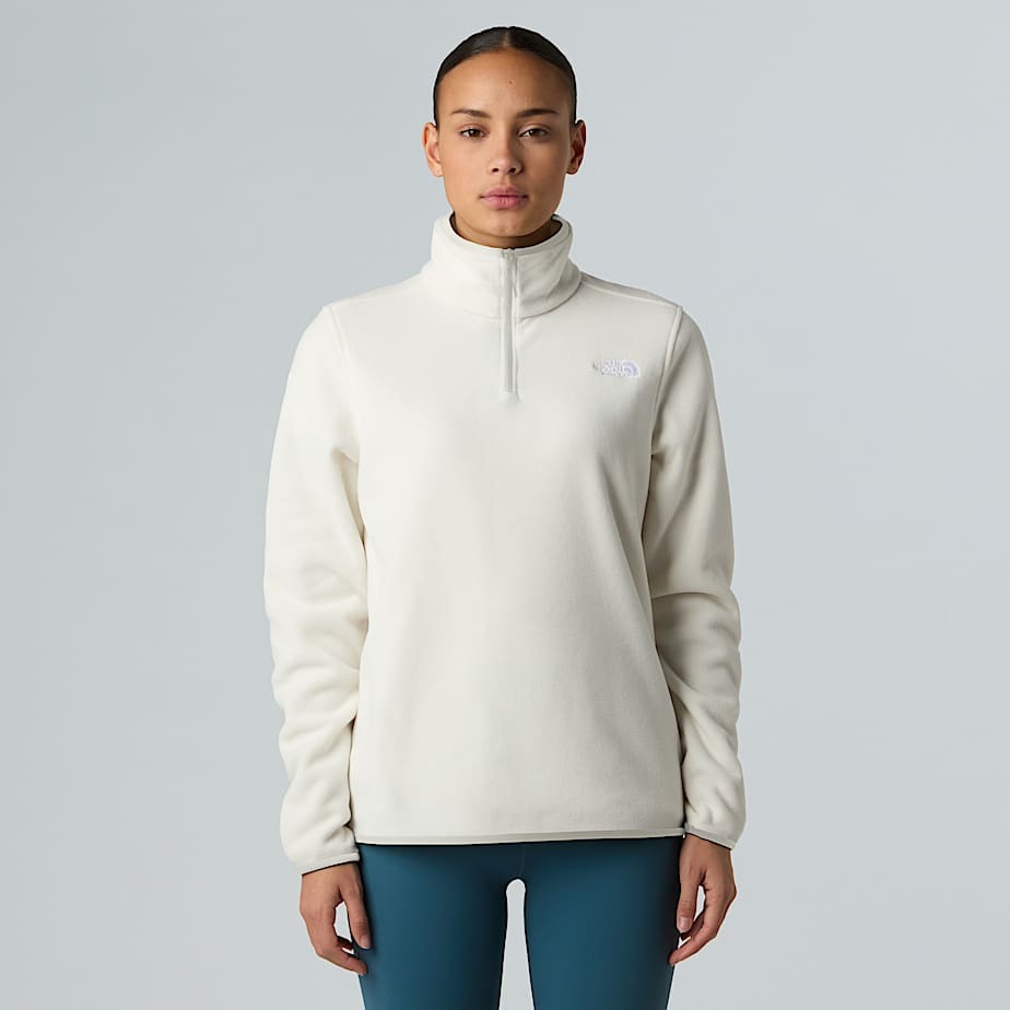 The North Face Women's Glacier Fleece 1/4 Zip Jacket-White Dune-Killington Sports