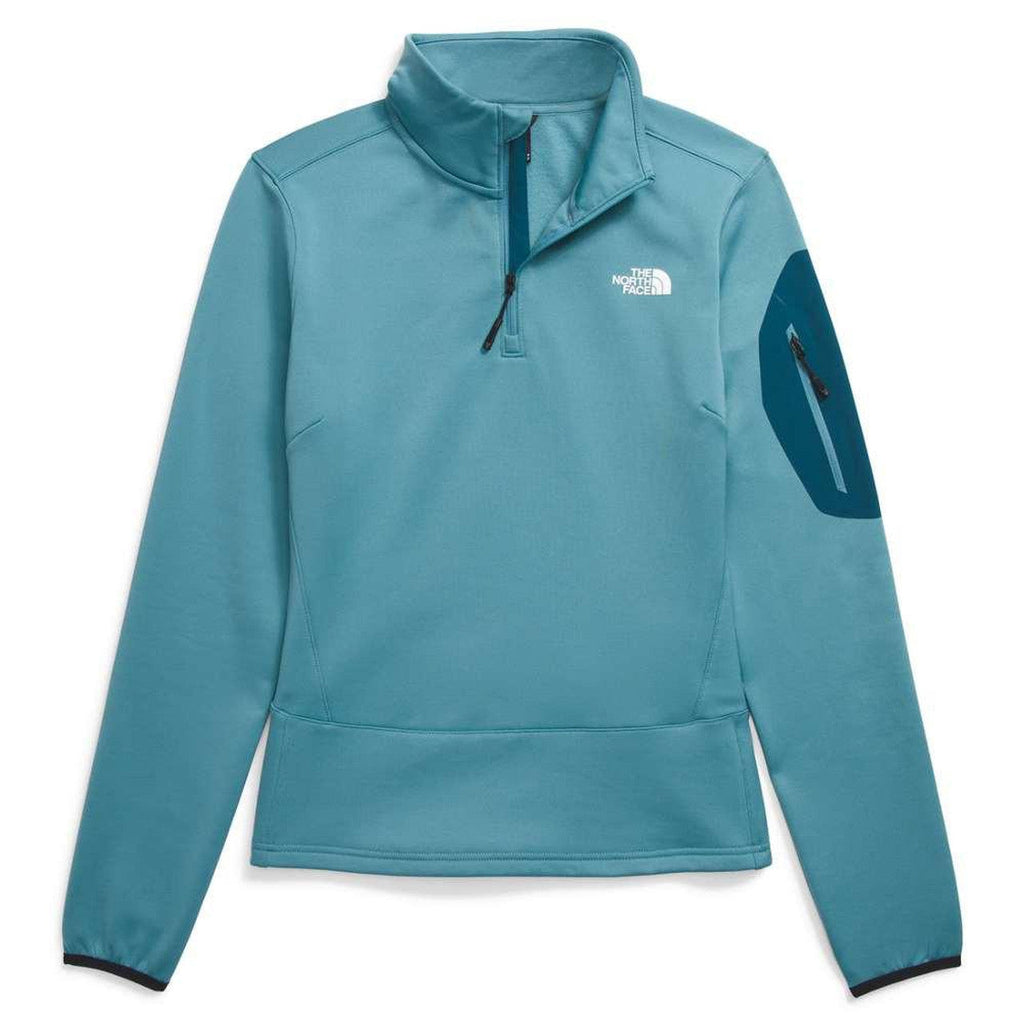 The North Face Women's Mistyescape 1/4 Zip Fleece-Algae Blue/Midnight Petrol-Killington Sports