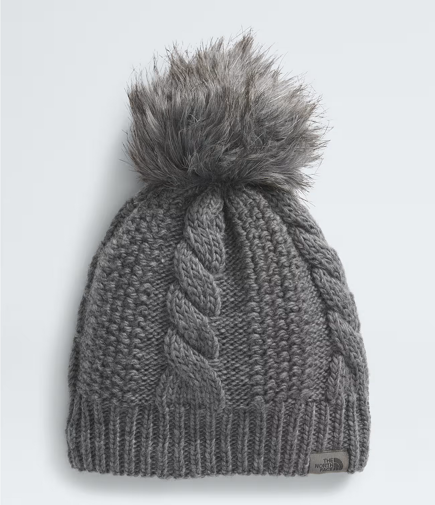 The North Face Women's Oh Mega Fur Pom Lined Beanie-TNF Medium Grey Heather-Killington Sports