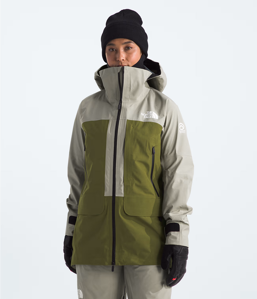 The North Face Women's Summit Verbier GTX Jacket-Clay Grey/Forest Olive-Killington Sports