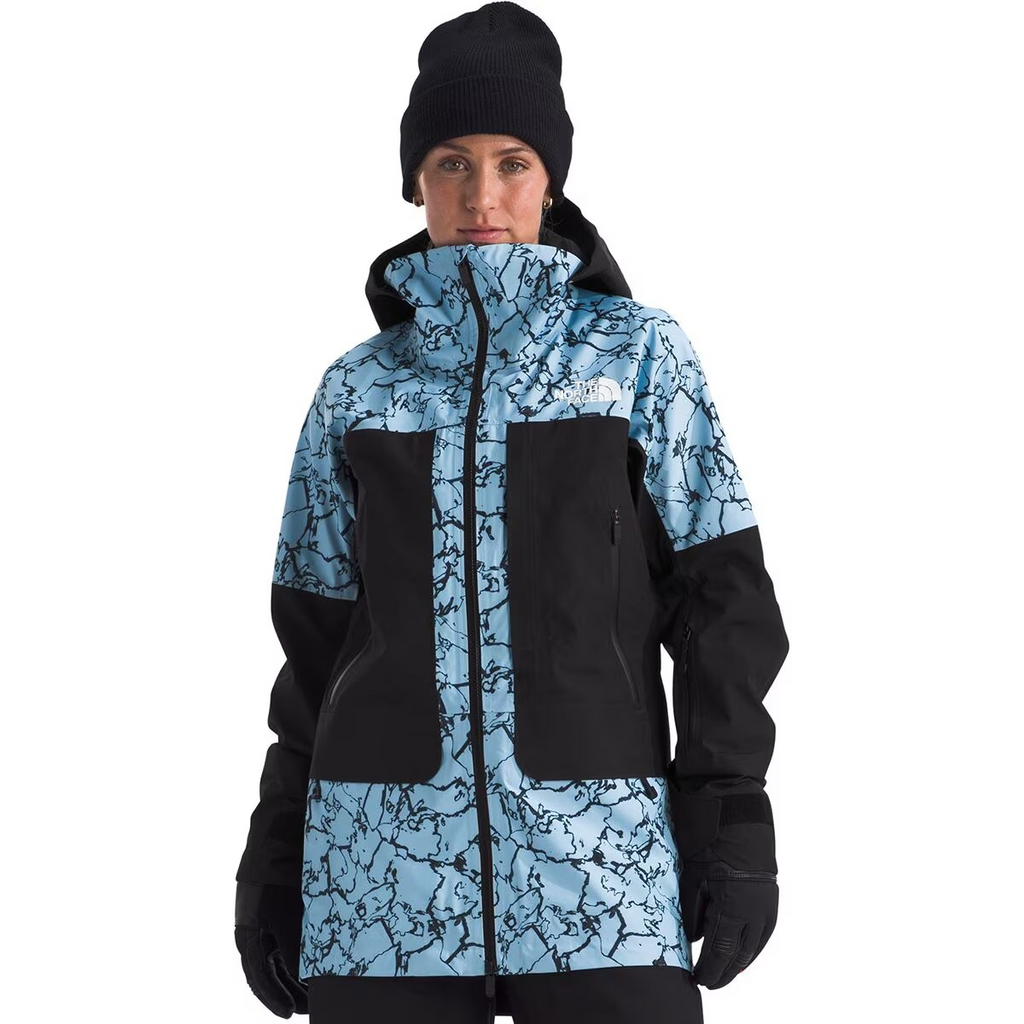 The North Face Women's Summit Verbier GTX Jacket-Cornflower Glacial Fracture Print-Killington Sports