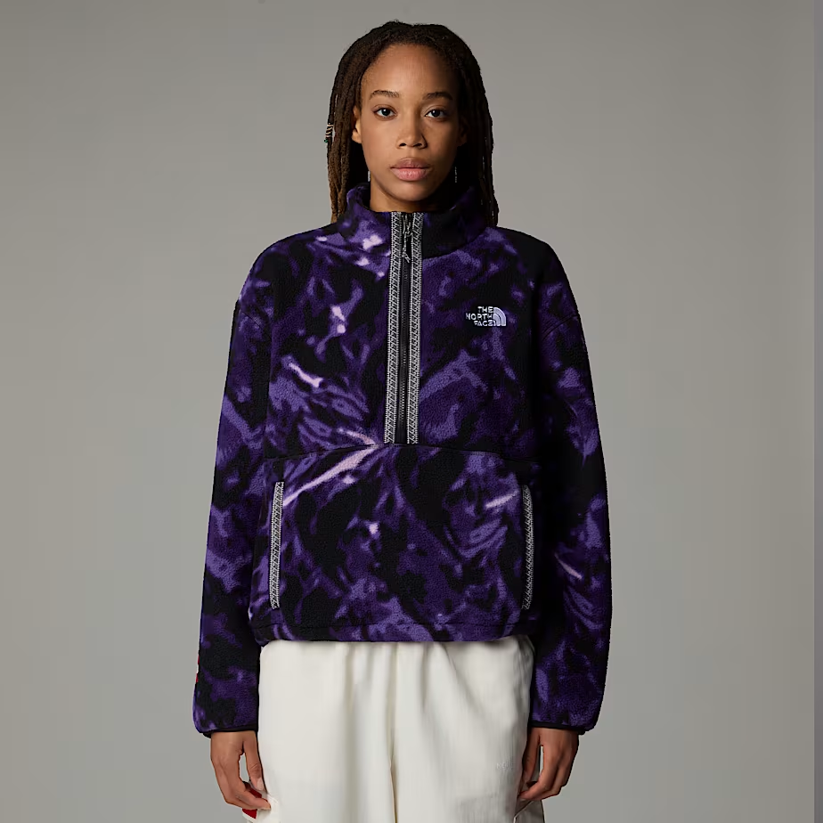 The North Face Women's TNF™ Fleeski 1/4 Zip Pullover-Peak Purple 3D Summit Mesh Print-Killington Sports