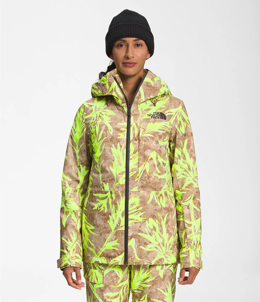 The North Face Women's ThermoBall Eco Snow Triclimate Jacket-Utility Brown Prarie Paintbrush Print-Killington Sports