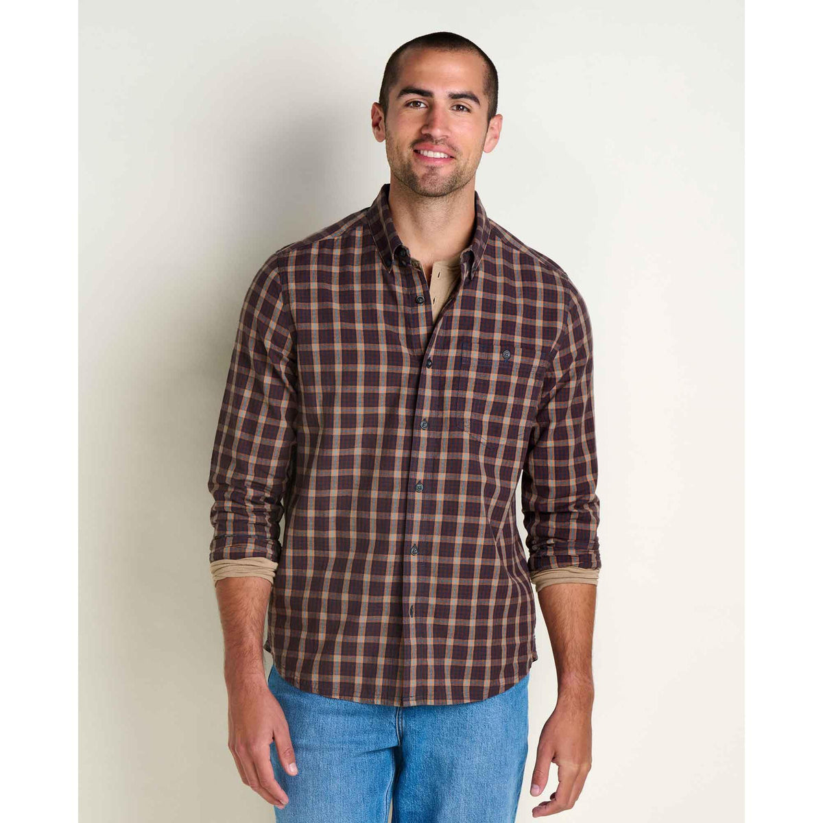 Toad & Co Men's Airscape Longsleeve Shirt-Midnight Pattern-Killington Sports