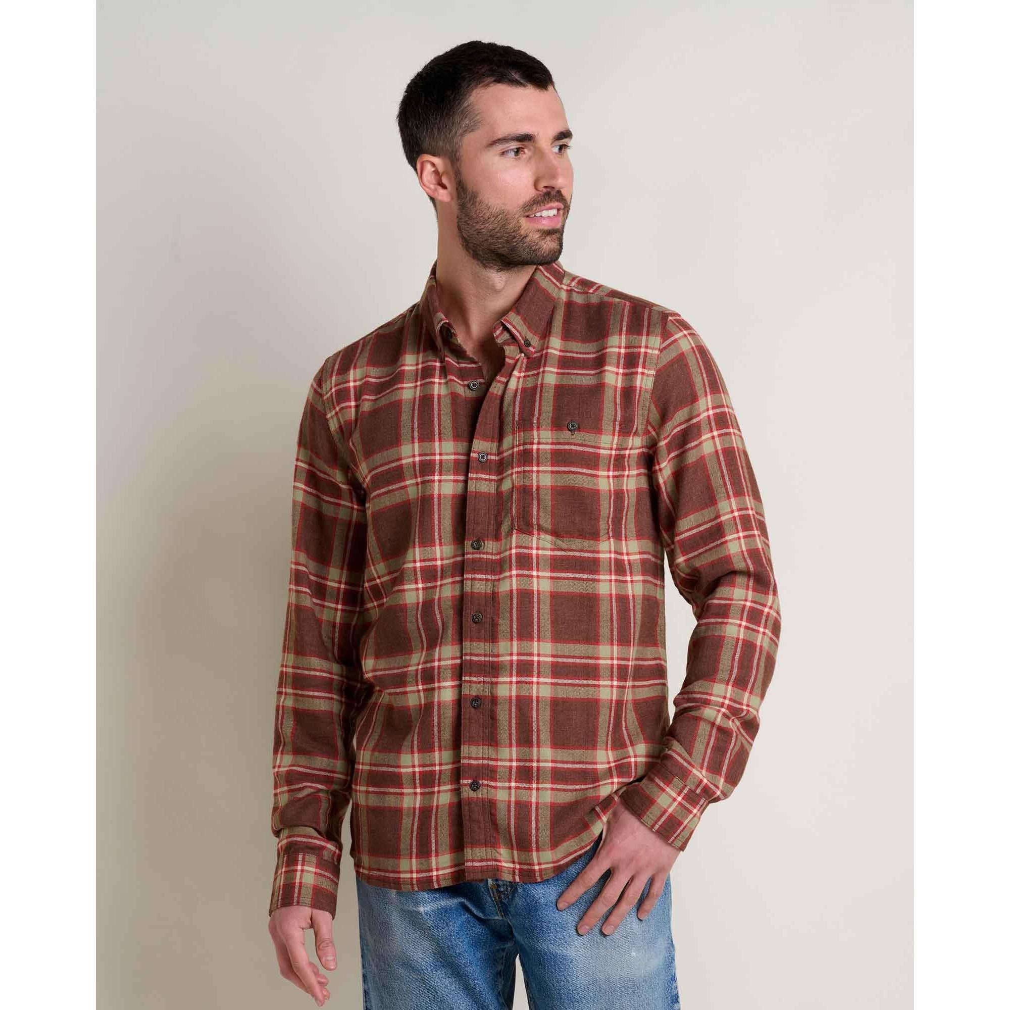 Toad & Co Men's Airsmyth Long Sleeve Shirt-Chestnut Tartan-Killington Sports
