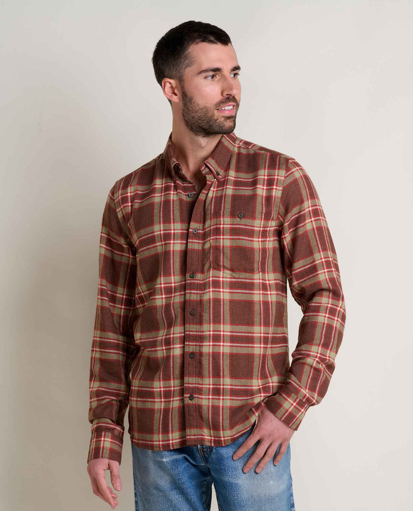 Toad & Co Men's Airsmyth Long Sleeve Shirt-Chestnut Tartan-Killington Sports