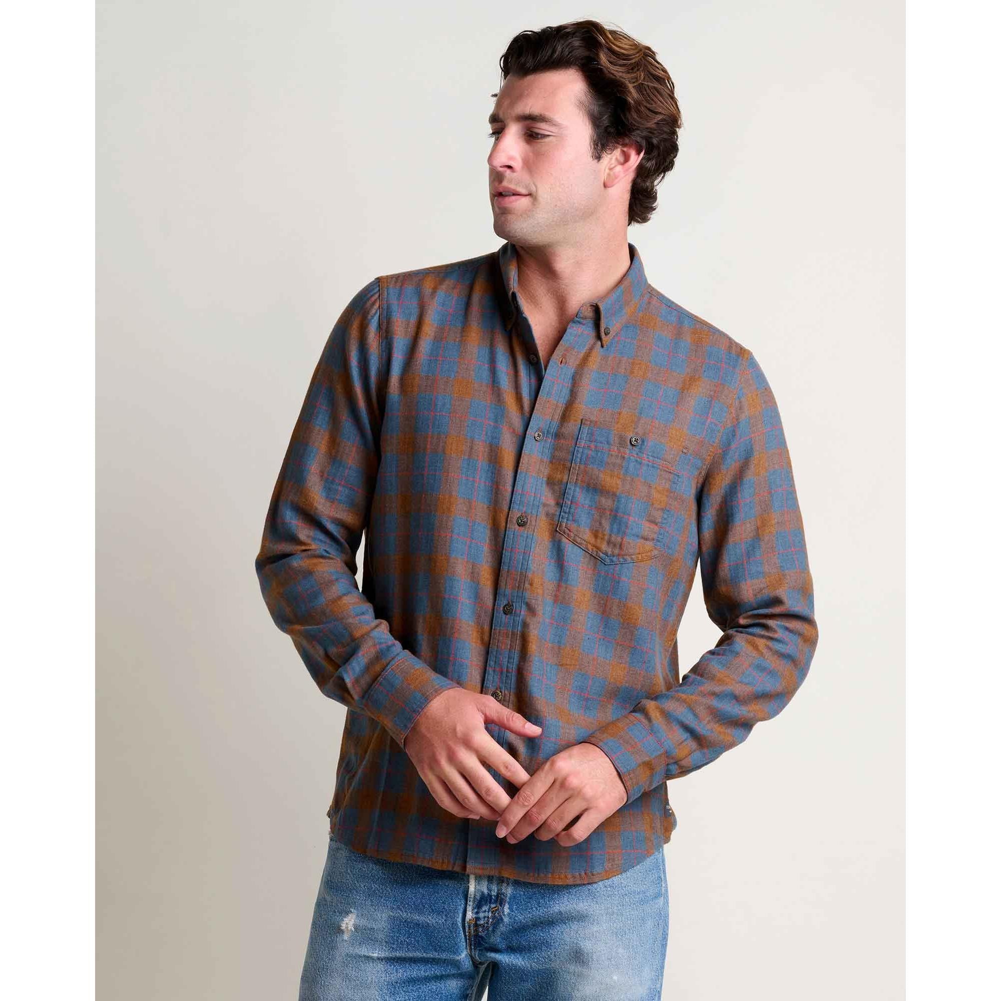 Toad & Co Men's Airsmyth Long Sleeve Shirt-Partridge Two Color Plaid-Killington Sports