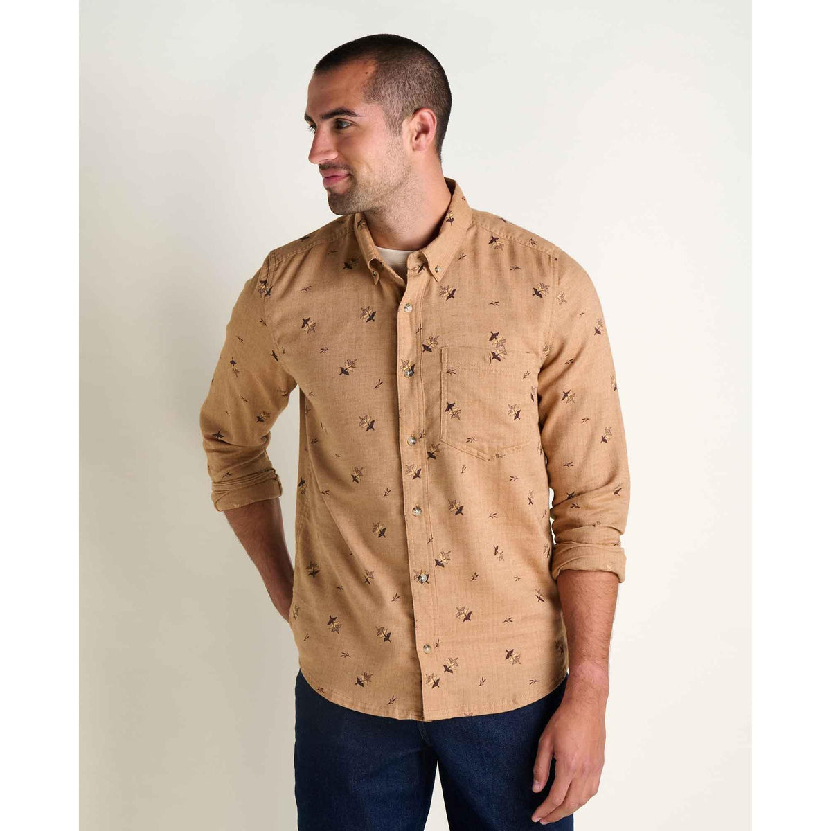 Toad & Co Men's Airsmyth Longsleeve Shirt-Tabac Print-Killington Sports