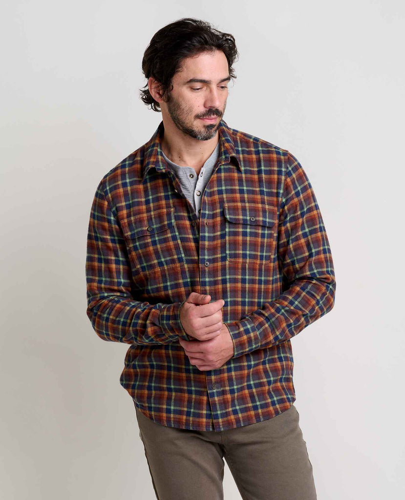 Toad & Co Men's Creekwater Flannel Long Sleeve Shirt-Dark Roast-Killington Sports