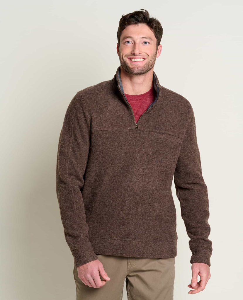 Toad & Co Men's Kennicott 1/4 Zip Sweater-Falcon Brown-Killington Sports