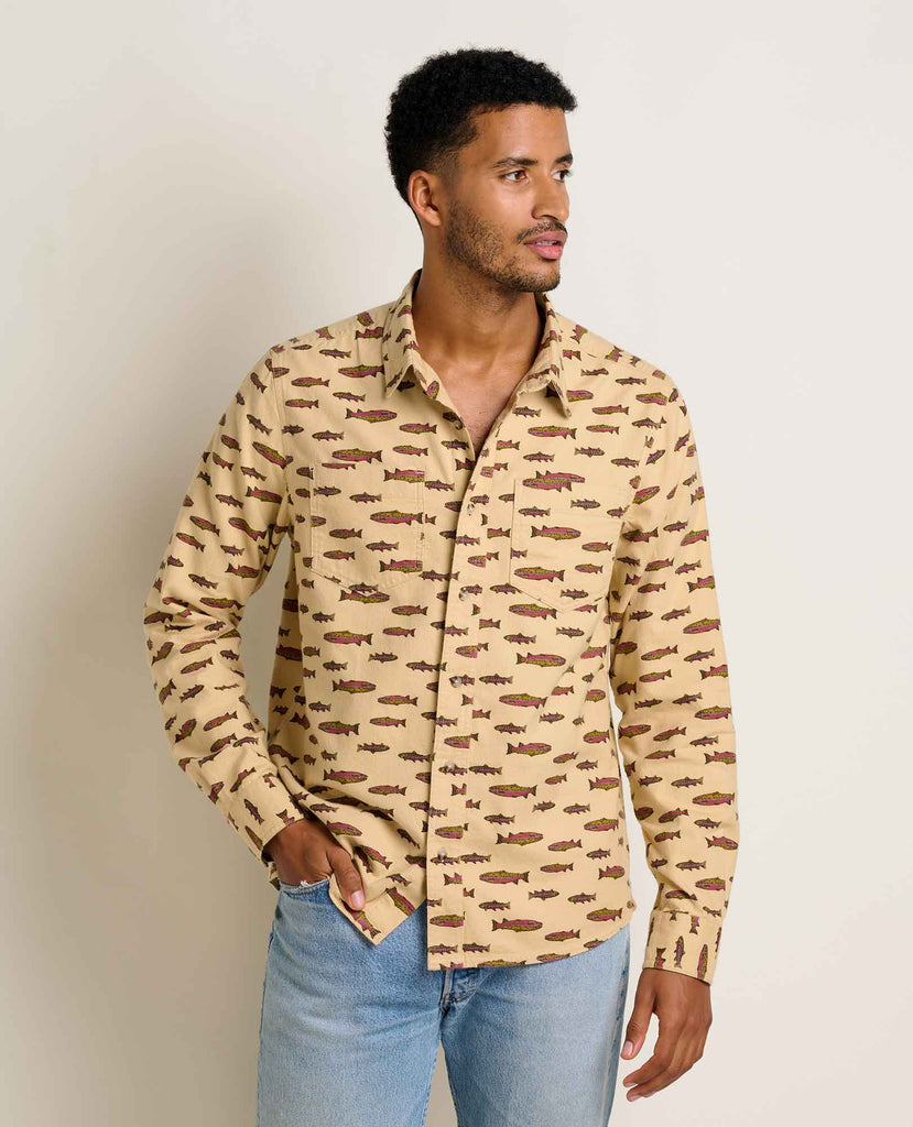 Toad & Co Men's Pinevale Long Sleeve Shirt-Chai Trout Print-Killington Sports