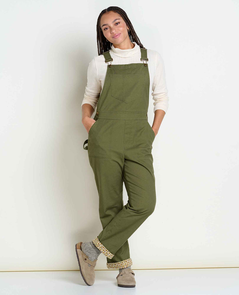 Toad & Co Women's Bramble Flannel Lined Overalls-Olive-Killington Sports