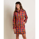 Toad & Co Women's Campo Fleece 1/4 Snap Dress-Kyanite Floral Print-Killington Sports