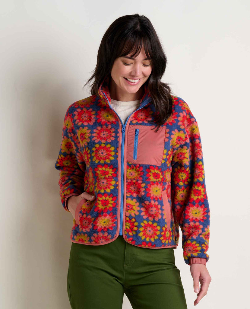 Toad & Co Women's Campo Fleece Jacket-Kyanite Floral Print-Killington Sports