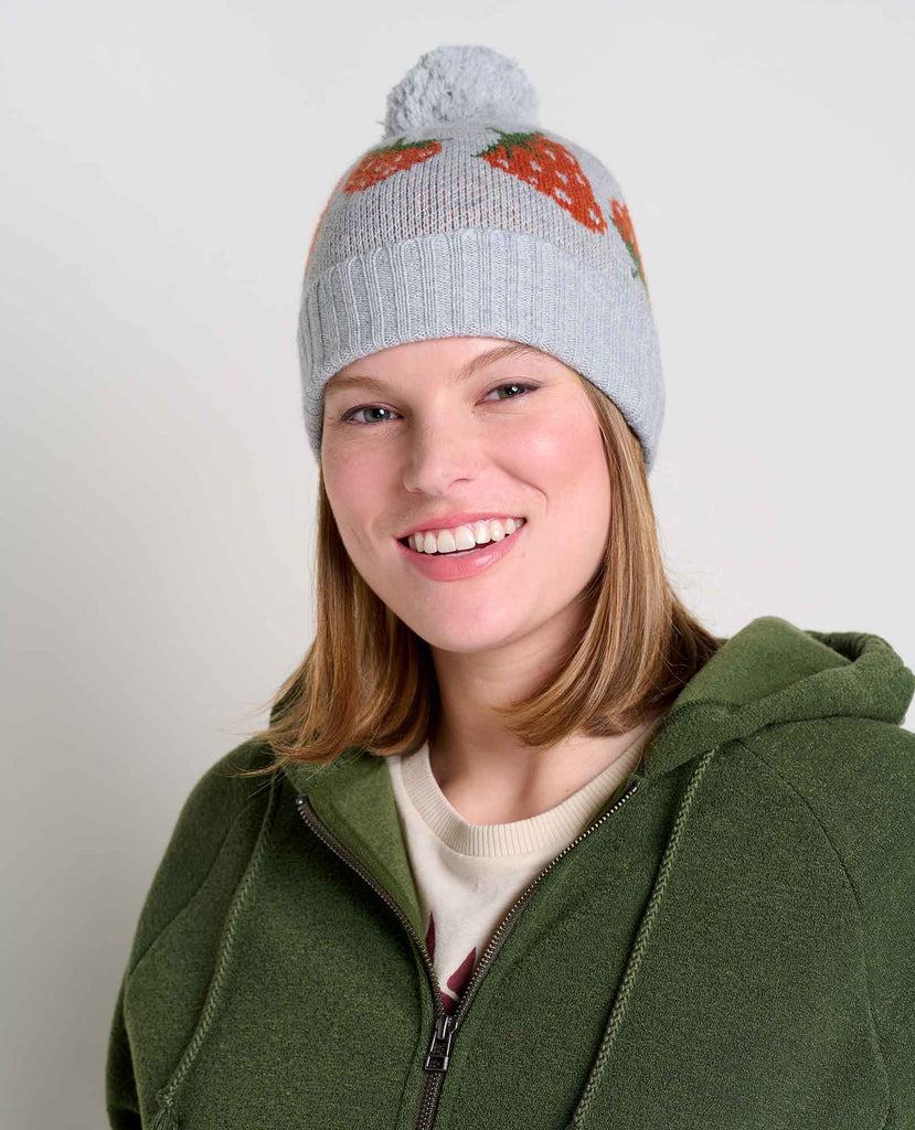 Toad & Co Women's Cazadero Pom Beanie-Heather Grey Strawberry-Killington Sports