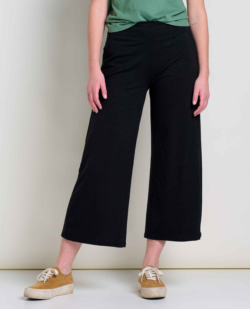 Toad & Co Women's Chaka Wide Leg Crop Pant-Black-Killington Sports