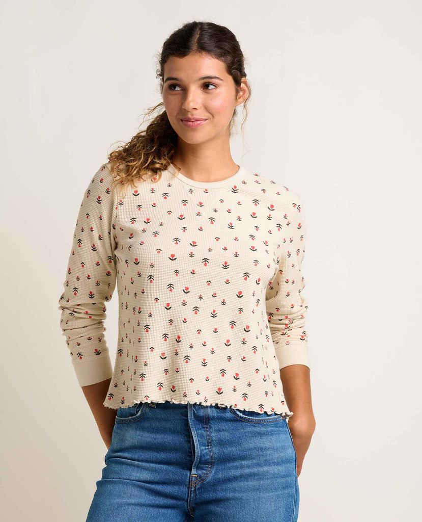 Toad & Co Women's Foothill Long Sleeve Crew II-Salt Tulip Print-Killington Sports