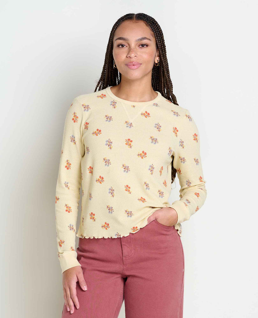 Toad&Co Women's Foothill Long Sleeve Crewneck II Shirt-Barley Floral Print-Killington Sports