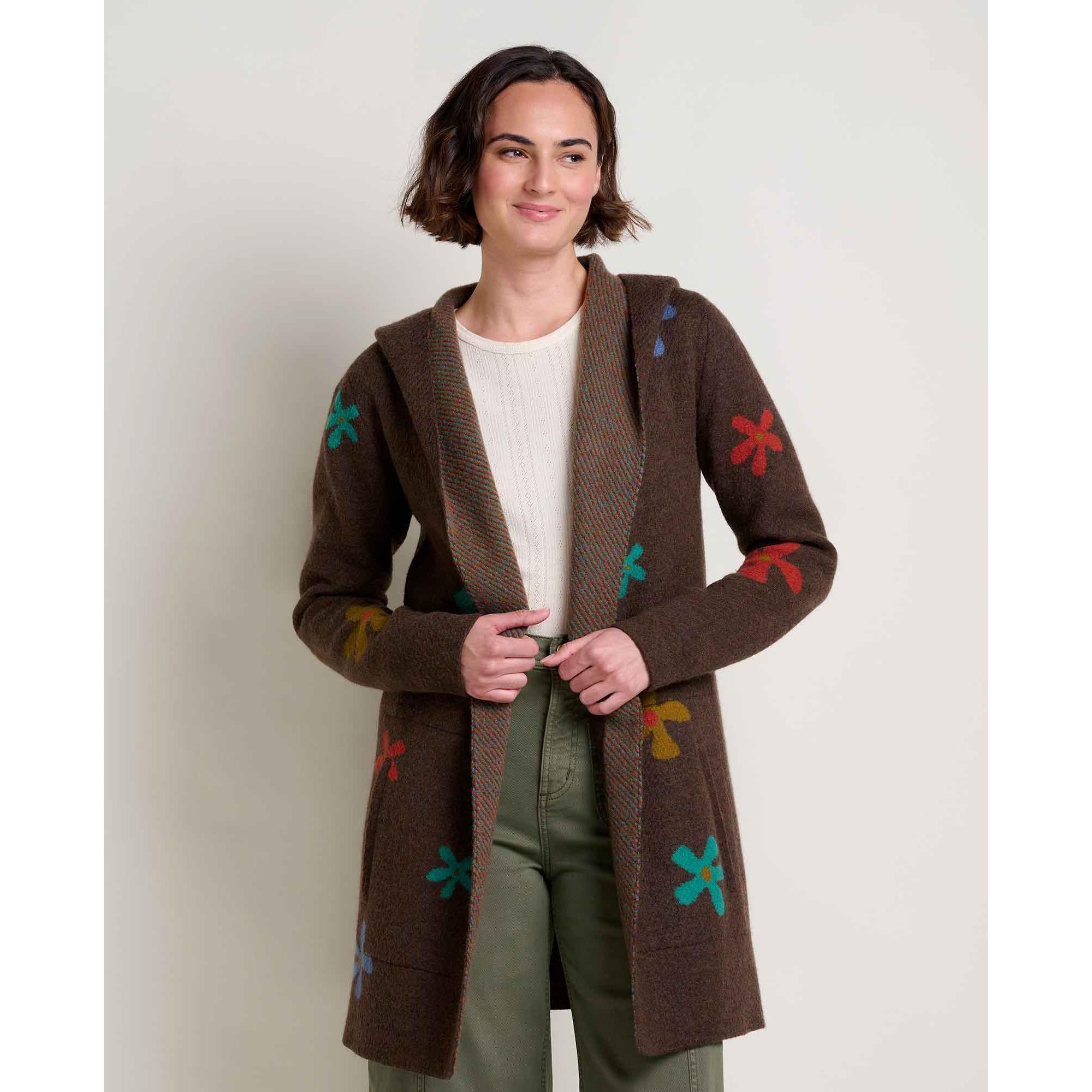 Toad & Co Women's Merino Heartfelt Hoodie-Chestnut Flowers-Killington Sports