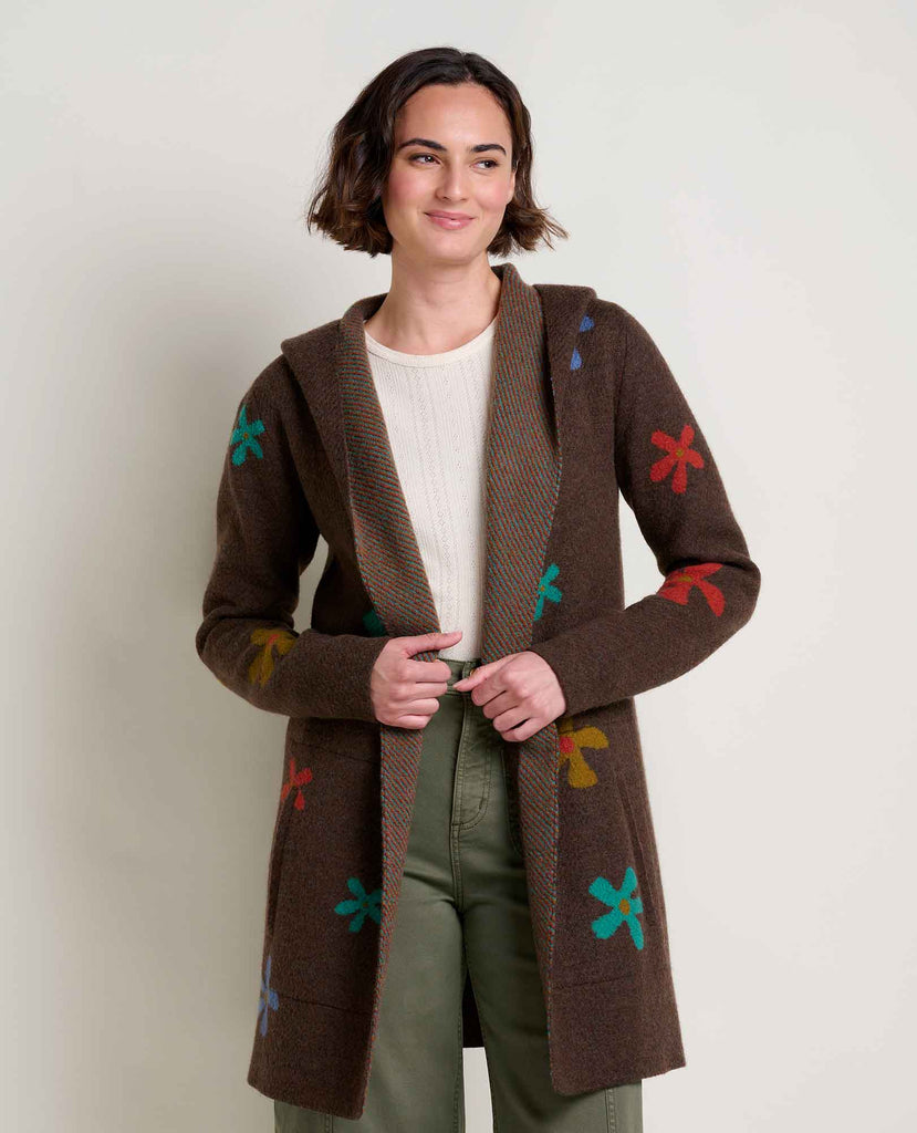 Toad & Co Women's Merino Heartfelt Hoodie-Chestnut Flowers-Killington Sports