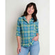 Toad & Co Women's Re-Form Flannel Long Sleeve Shirt-Glacier Large Windowpane-Killington Sports