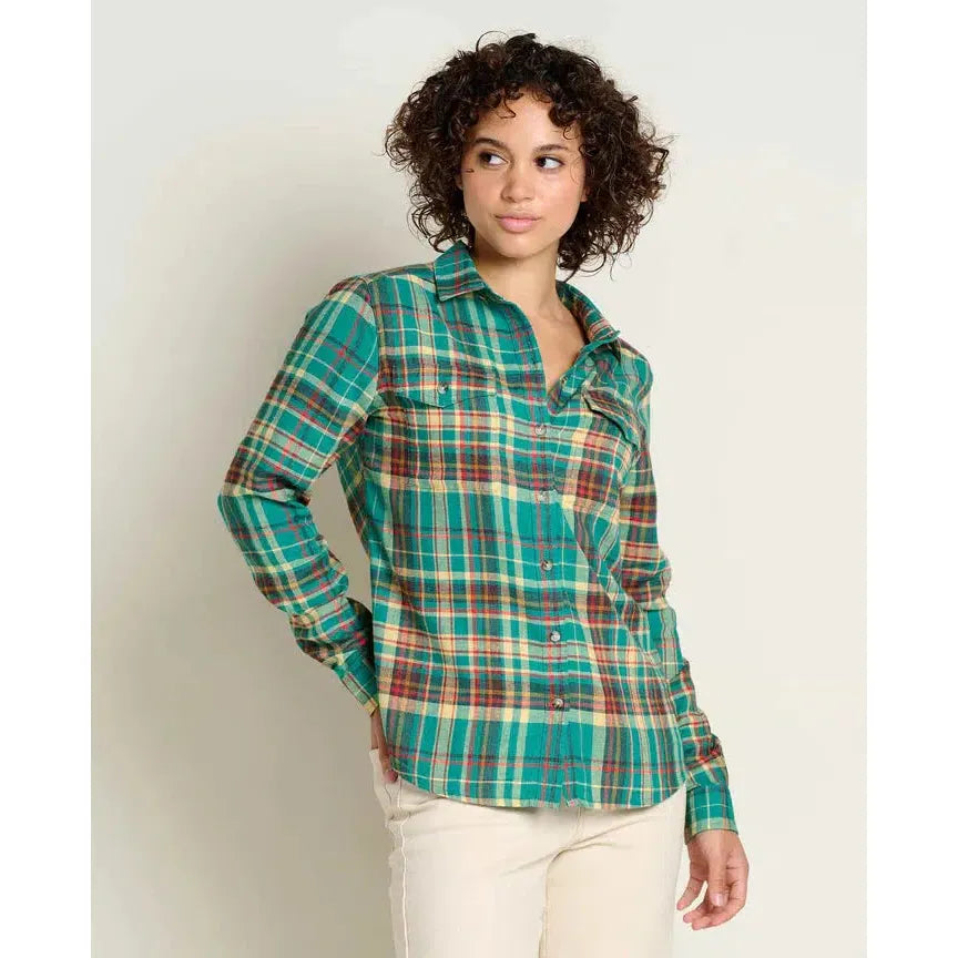 Toad & Co Women's Re-Form Flannel Longsleeve Shirt-Cyan-Killington Sports