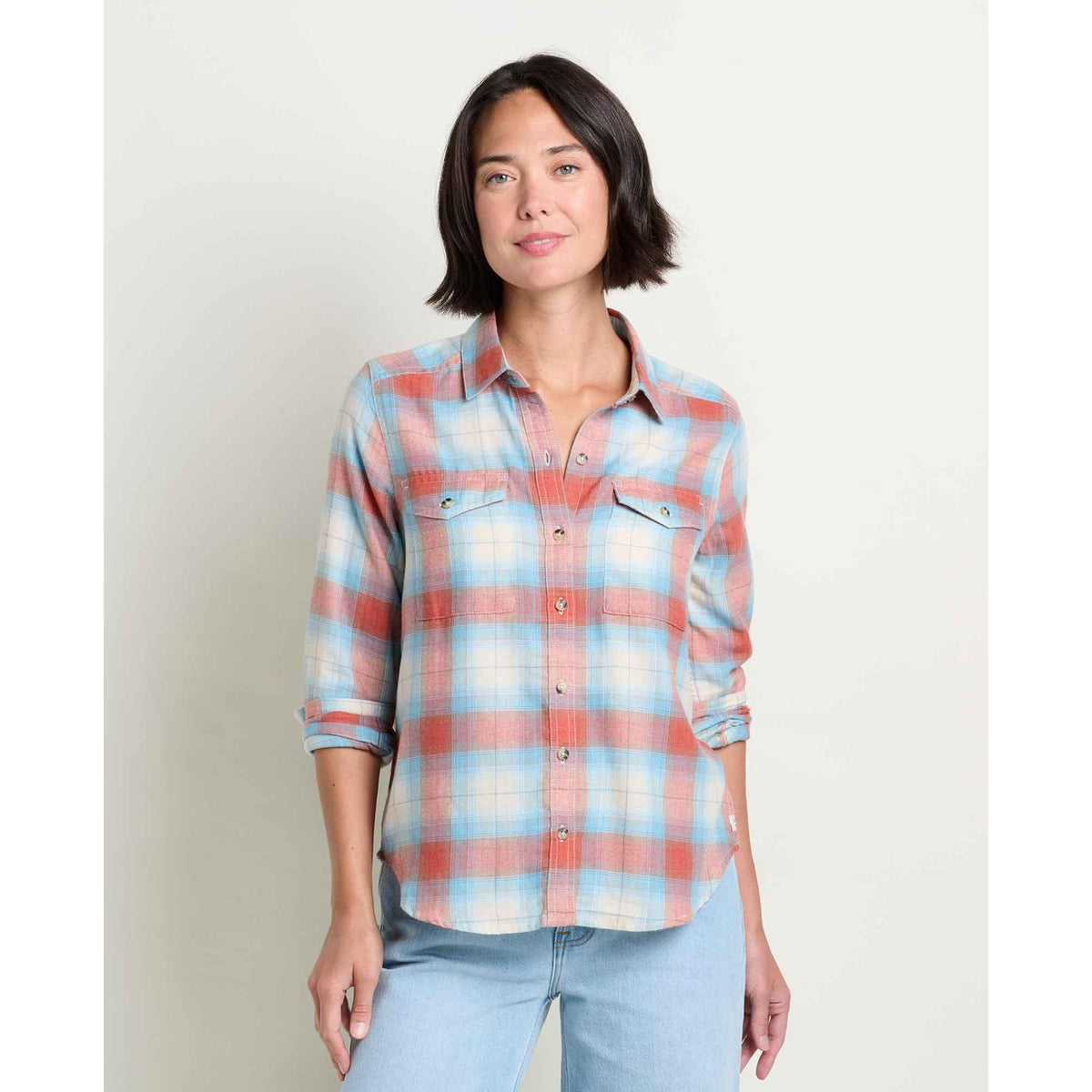 Toad & Co Women's Re-Form Flannel Shirt-Almond Pattern-Killington Sports