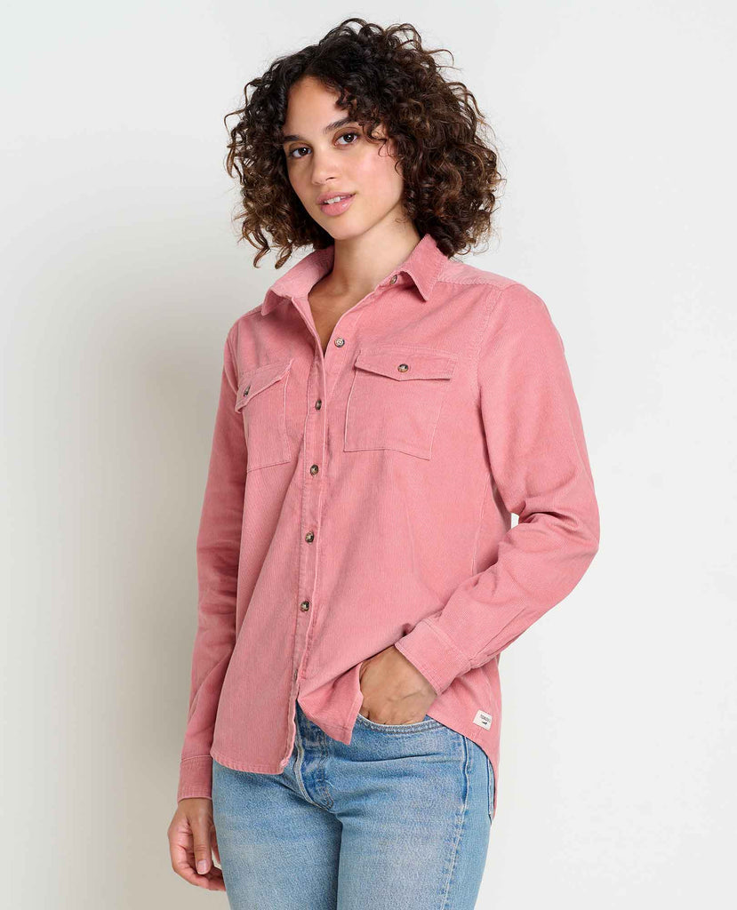 Toad & Co Women's Scouter Cord Long Sleeve Shirt-Rose-Killington Sports