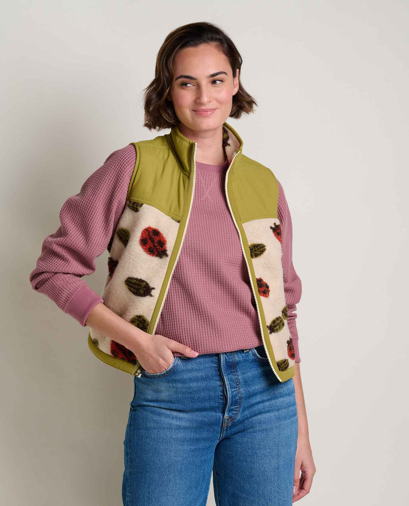 Toad & Co Women's Sespe Sherpa Vest-Barley Ladybugs-Killington Sports