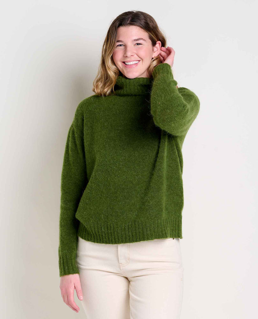 Toad & Co Women's Toddy T-Neck Sweater-Chive-Killington Sports