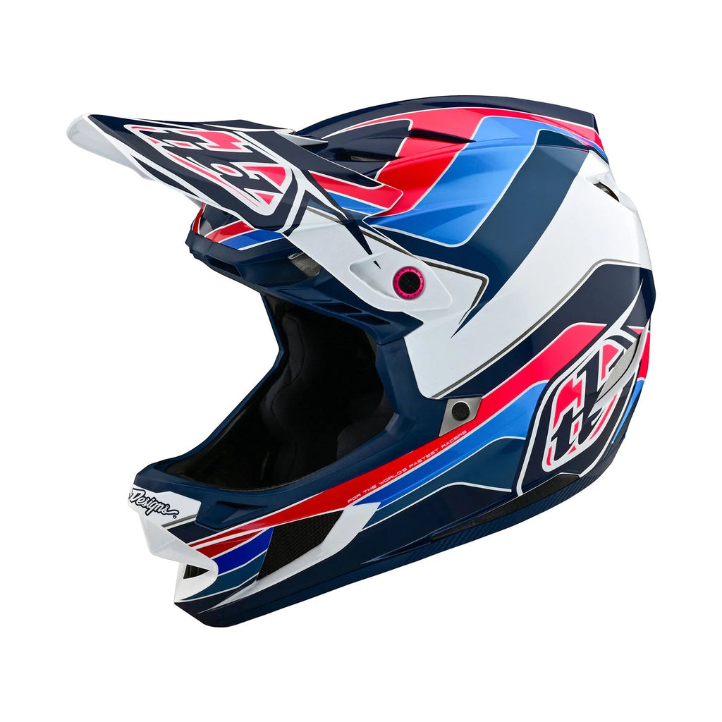 Troy Lee Designs D4 Polyacrylite Helmet Block w/MIPS-Blue/White-Killington Sports