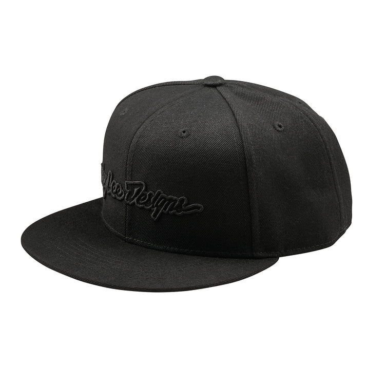 Troy Lee Designs Flat Bill Snapback Signature-Black/Black-Killington Sports
