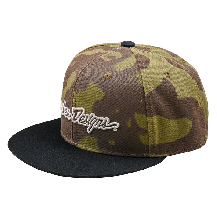 Troy Lee Designs Flat Bill Snapback Signature-Olive Camo-Killington Sports