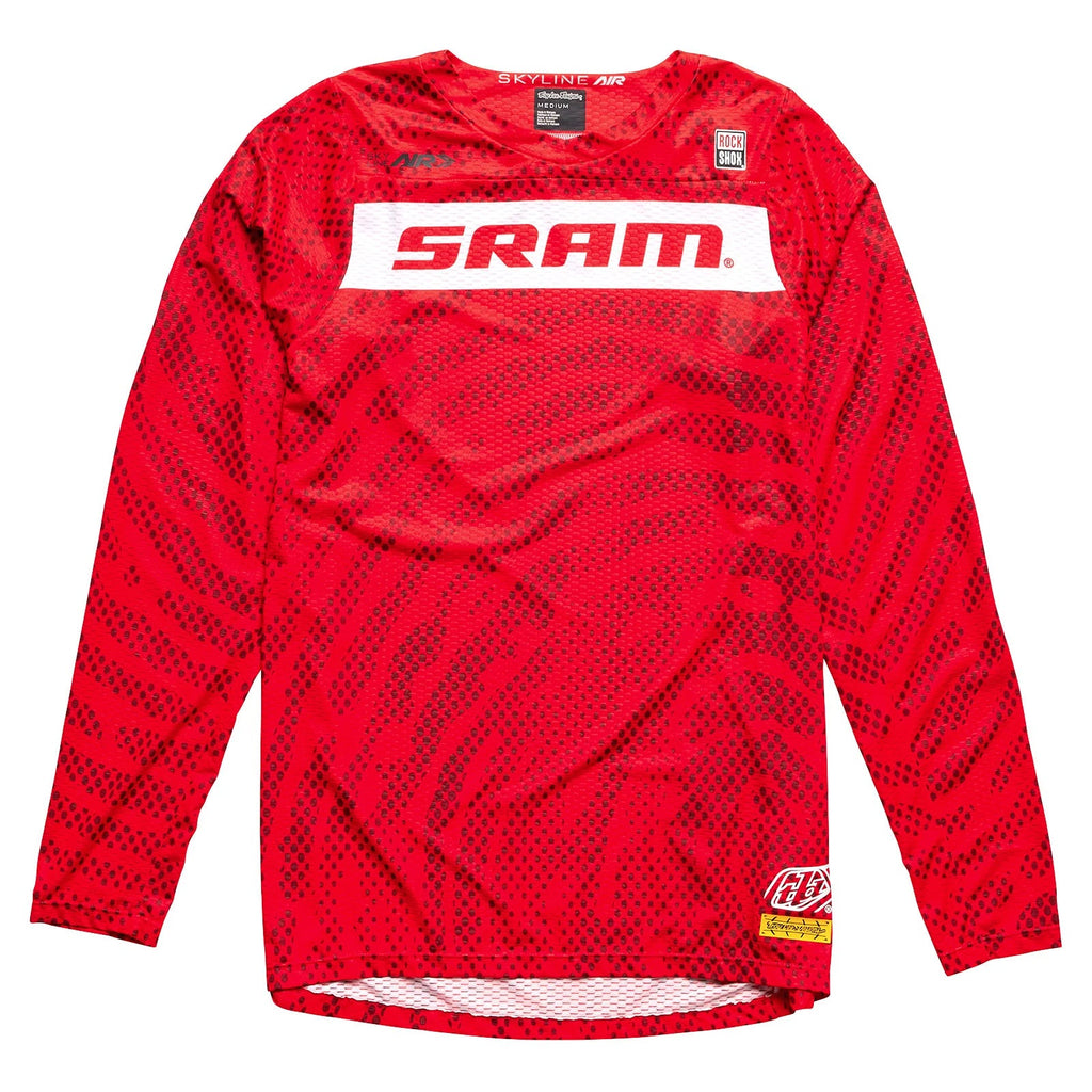 Troy Lee Designs Men's Skyline Air Longsleeve Jersey SRAM Roots-Fiery Red-Killington Sports