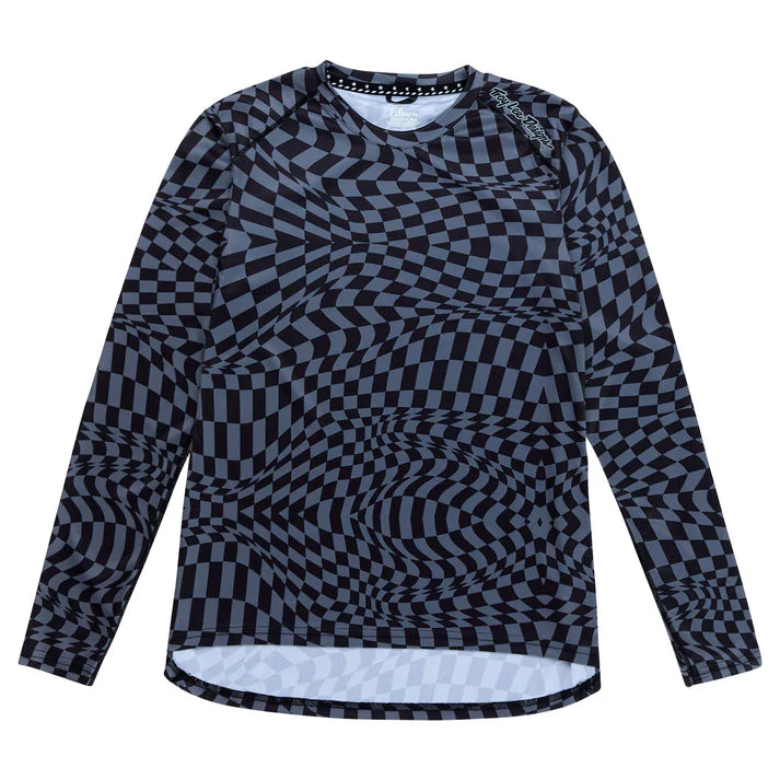 Troy Lee Designs Women's Lilium LS Jersey Twisted Checkers-Black/Gray-Killington Sports