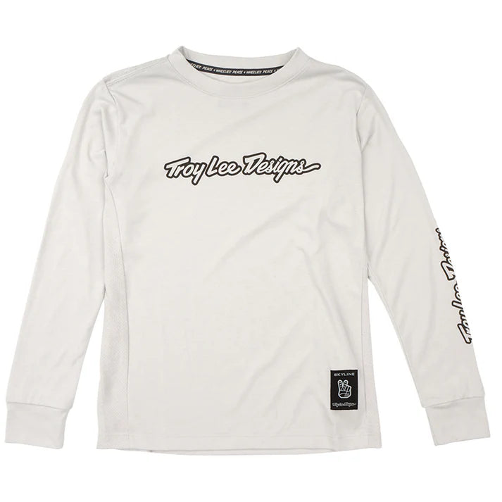 Troy Lee Designs Youth Skyline Ride Long Sleeve Tee Signature Mist-Mist-Killington Sports