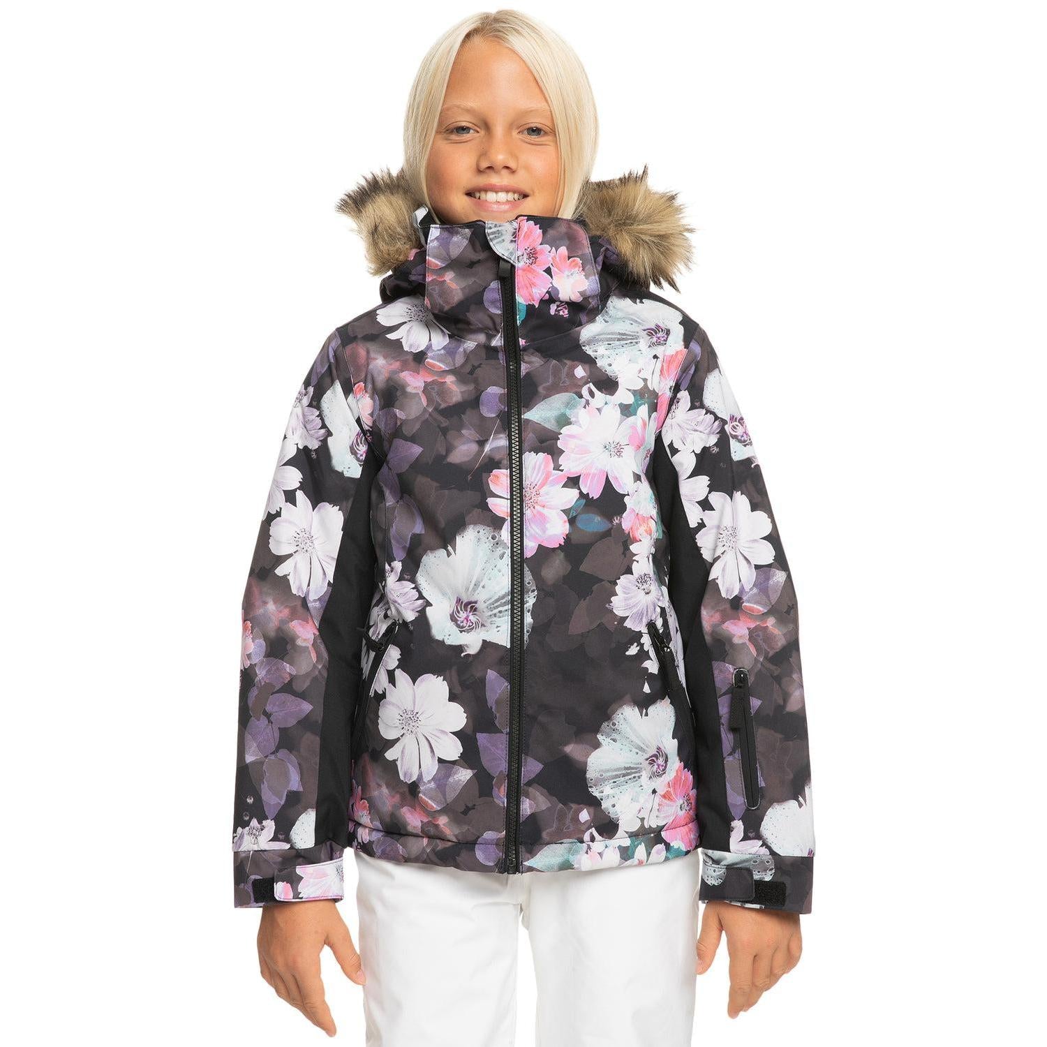 Roxy Girl's American Pie Girl Jacket-True Black Blurry Flower-Killington Sports